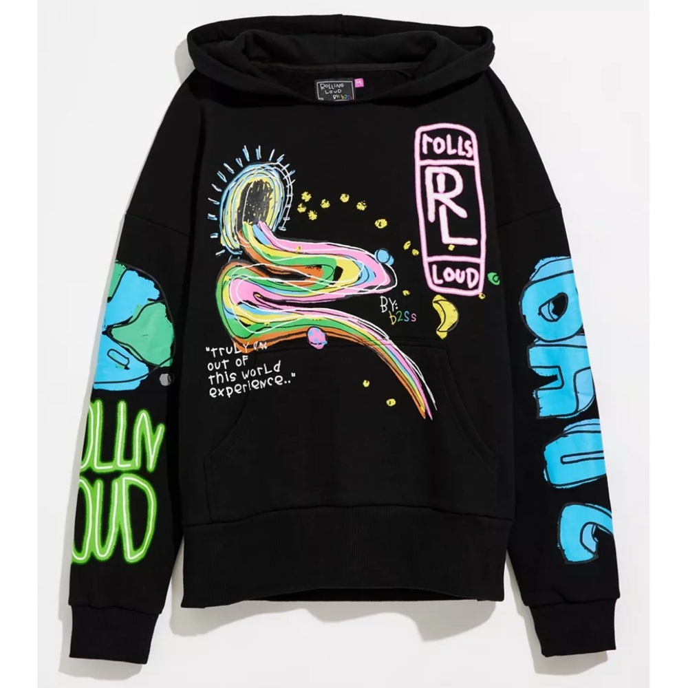 b2Ss Rolling Loud UO Exclusive Rainbow Road Hoodie Sweatshirt NWT